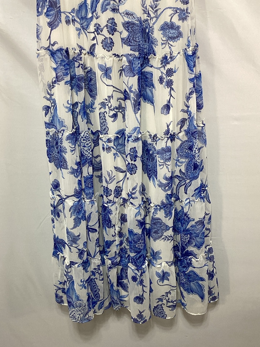 1. State White Maxi Dress with Blue Floral Print - Picture 6 of 16